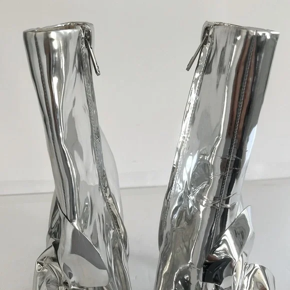 SAM EDELMAN $200 Esmae Stiletto Ankle Metallic Bootie Floral Detail Size 7.5 NEW - Picture 11 of 12